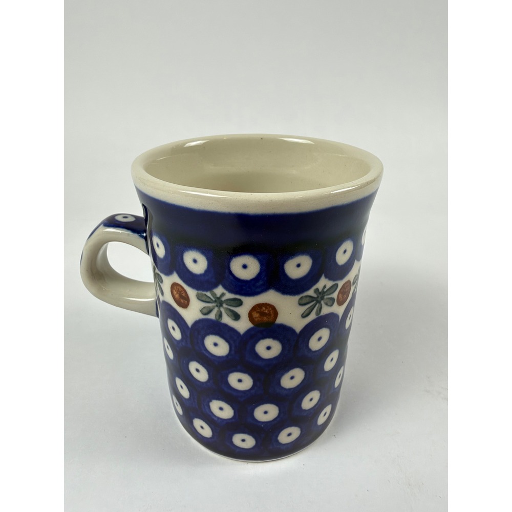 Boleslawiec Polish Pottery Hand‑Painted – Floral Folk Art Ceramic Cup